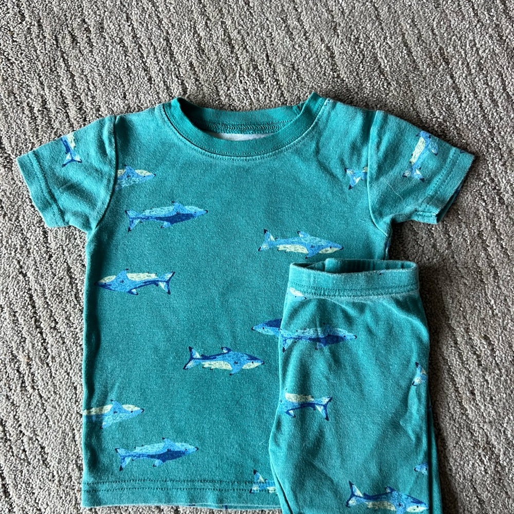 Carter's Aqua Shark Print Kids Set
